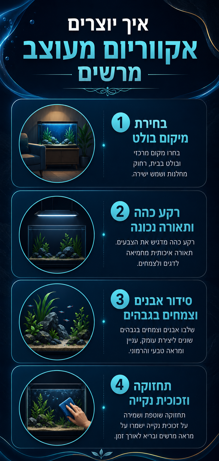 אינפוגרפיקה: איך יוצרים אקווריום מעוצב מרשים